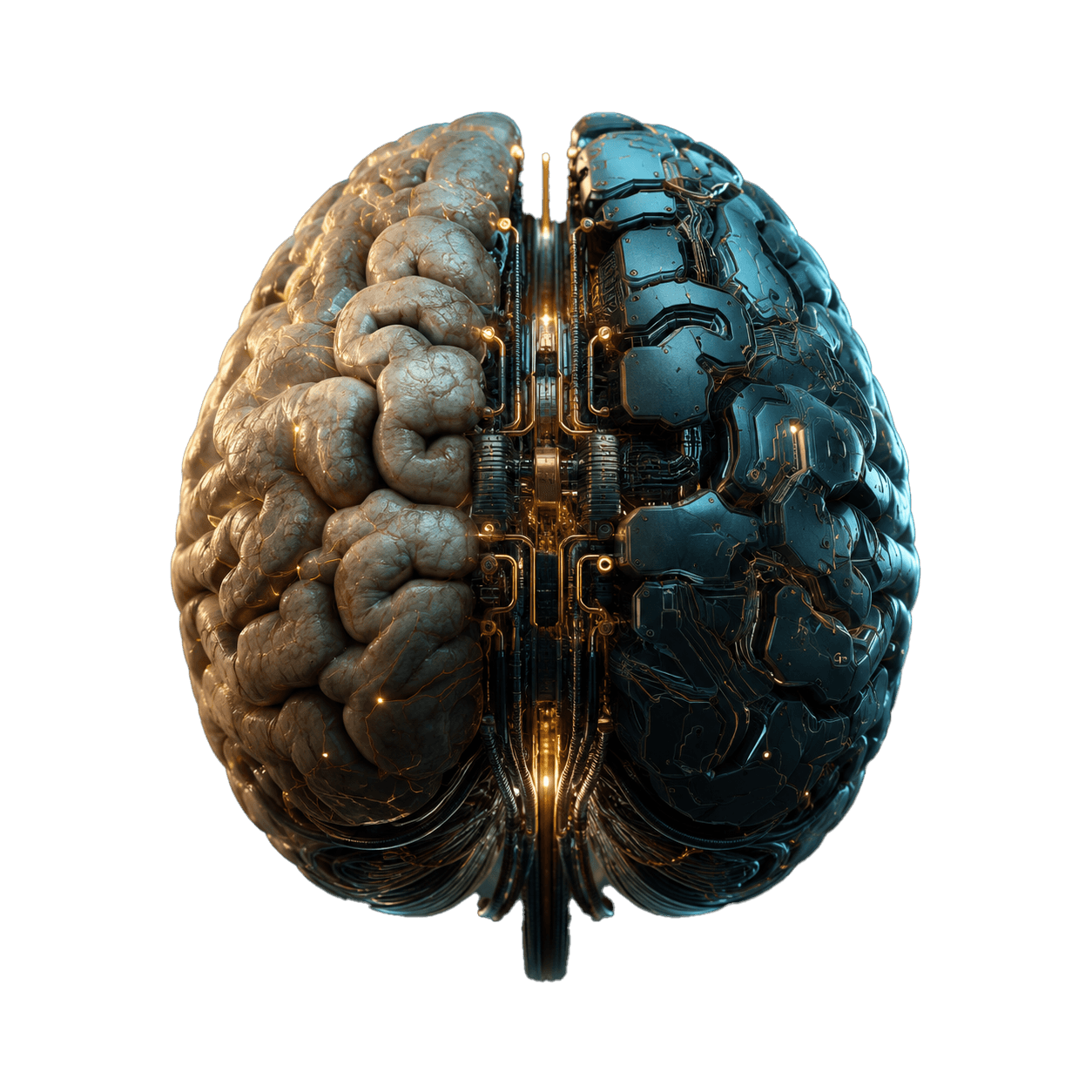 AI-native operational engineering visual showing a human and machine intelligence system